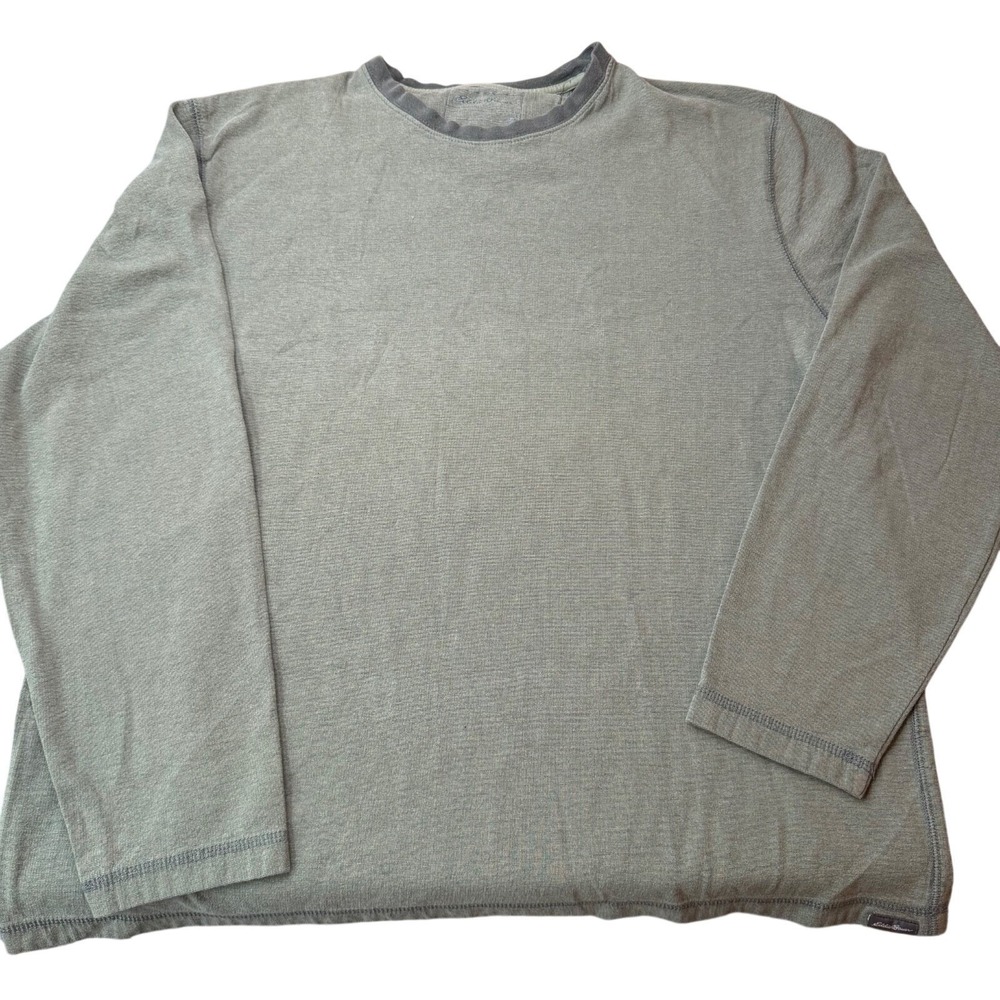 Eddie Bauer Thermal Long Sleeve Shirt Mens‎ L Green Gorpcore Outdoor Ribbed